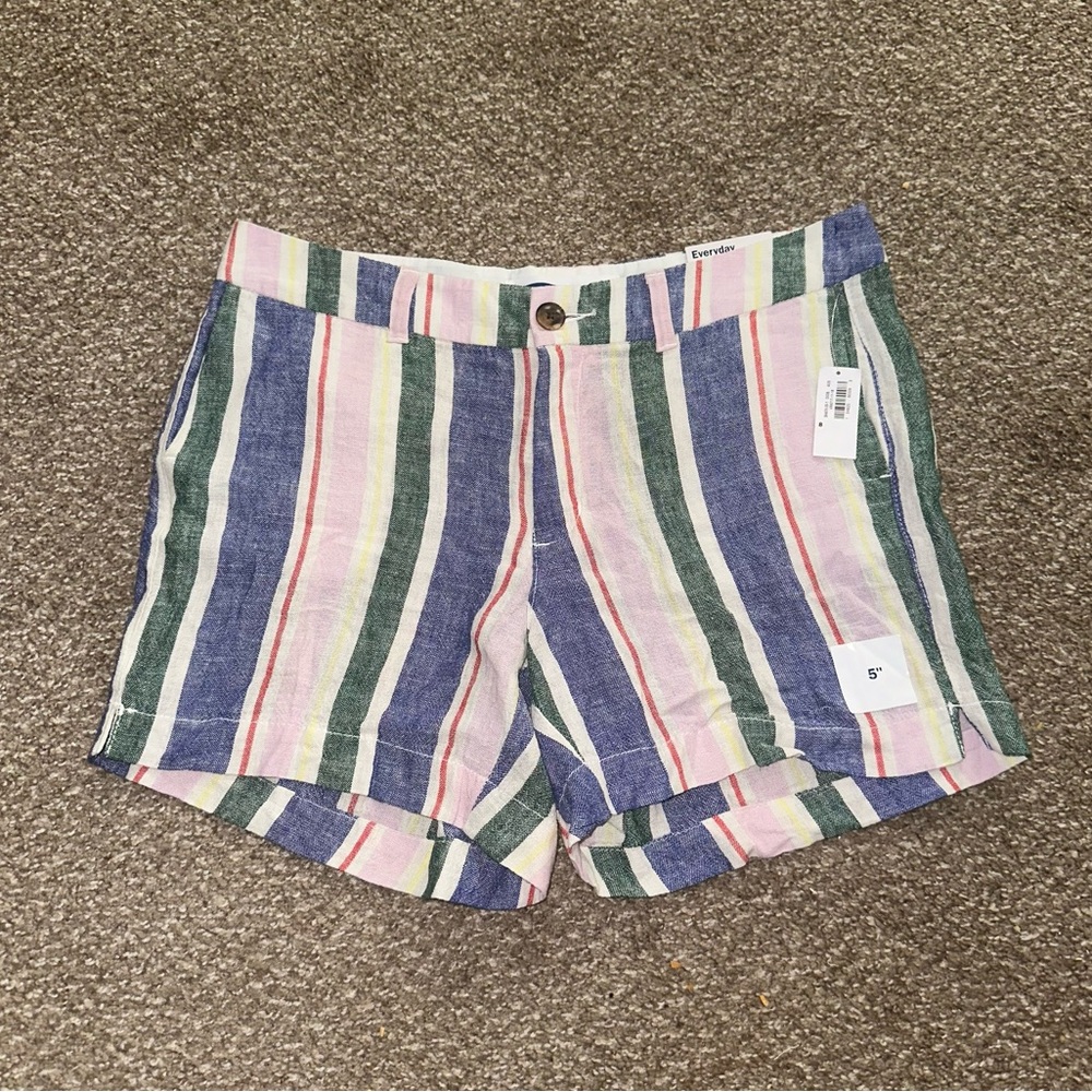 NWT Old Navy Linen Multicolored Stripe Everyday Short
